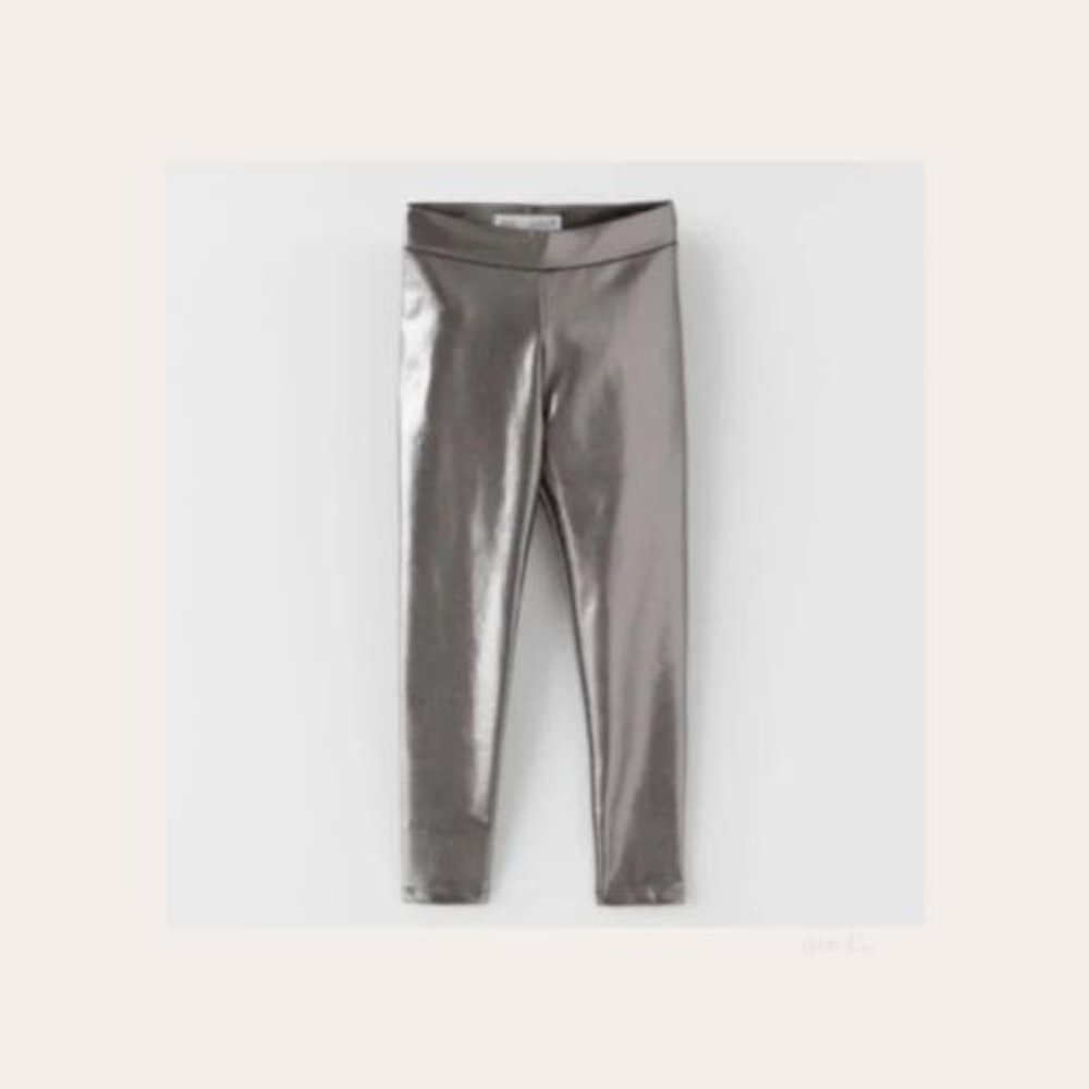 NWT Zara Girls Metallic Silver Pants